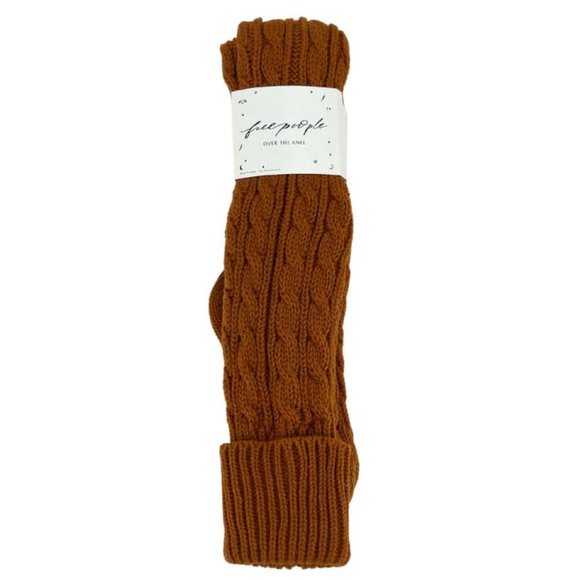 Free People | Women's Over The Knee Cable Knit Socks | Brown | OS - Picture 1 of 2